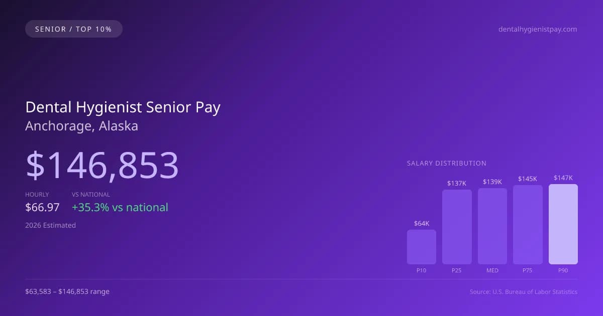 Dental Hygienist Senior Salary in Anchorage, AK — 2026 est., based on 2025 BLS