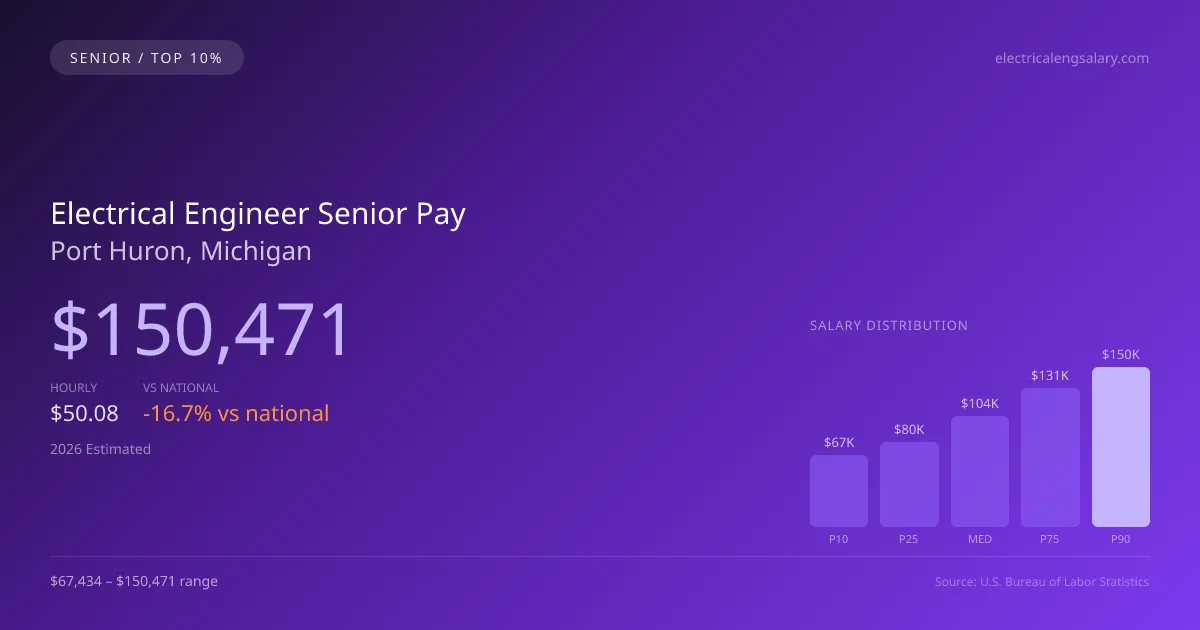 Electrical Engineer Senior Salary in Port Huron, MI — 2026 est., based on 2025 BLS